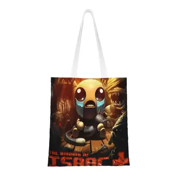 Симпатичная сумка-тоут The Binding Of Isaac для покупок, многоразовая приключенческая мультяшная игра, холщовая сумка для покупок в продуктовых магазинах