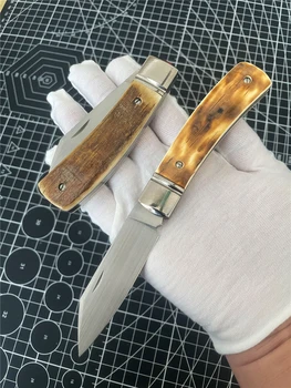 Складной нож с ручкой из зуба Мамонта CPM-20CV Лезвие из титанового сплава для выживания в кемпинге на открытом воздухе Острый Охотничий Нож Кухонный EDC Инструмент