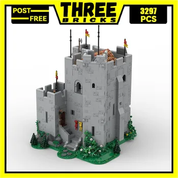 Строительные блоки Moc, технология изготовления модели замка в Нормандском стиле, кирпичи, архитектура средневекового замка, Вид на улицу, Игрушки-замки своими руками, подарки