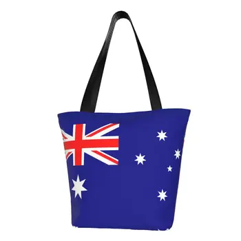 Сумки для покупок с продуктами под флагом Австралии, холщовая сумка для покупок, сумка через плечо, большая вместительная сумка Australian Pride