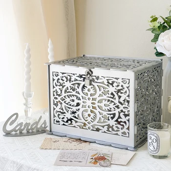 Теплая коробка для свадебных открыток для свадебного приема, деревянная коробка для подарочных карт с замком, держатель для денег, Юбилейный душ, Деревенский свадебный декор