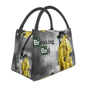 Уолтер Уайт и Джесси Пинкман Изолированная сумка для ланча для женщин Breaking Bad TV Портативный кулер Термальная коробка для бенто для работы и путешествий