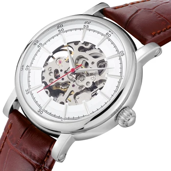 Часы-челнок с автоматическим ручным заводом, небрендированные Механические наручные часы Relogio Automatico, мужские часы с прямой доставкой, открытое сердце