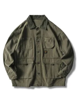 Японская уличная одежда Армейская Зеленая куртка-карго Мужская Женская Весенняя одежда Пальто Harajuku Корейская Модная Военная Повседневная Рабочая одежда